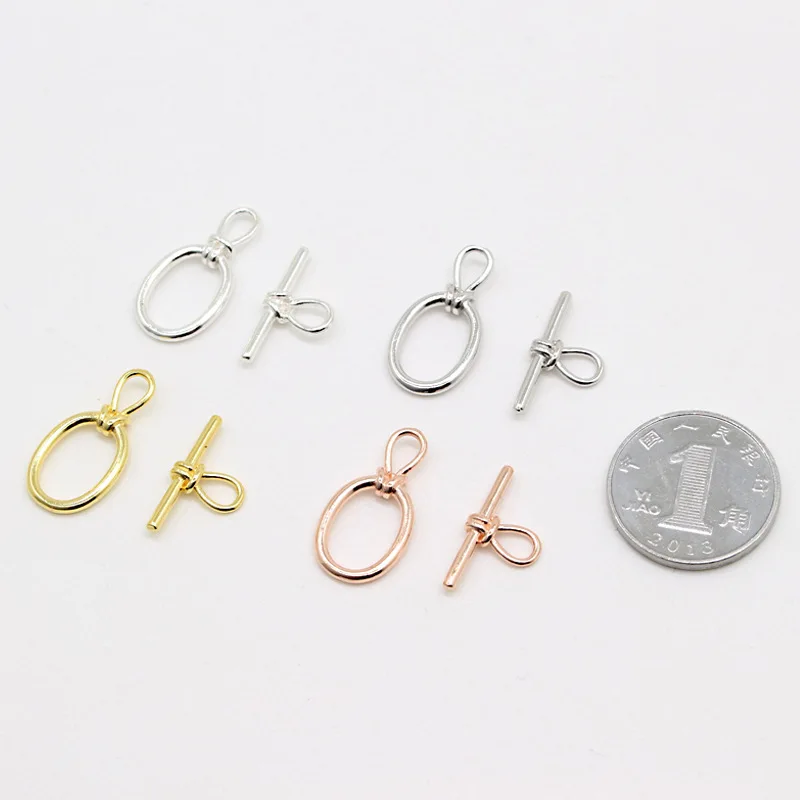 925 Sterling silver OT Buckle making bracelet necklace buckle DIY production bead accessories hemp rope closing buckle