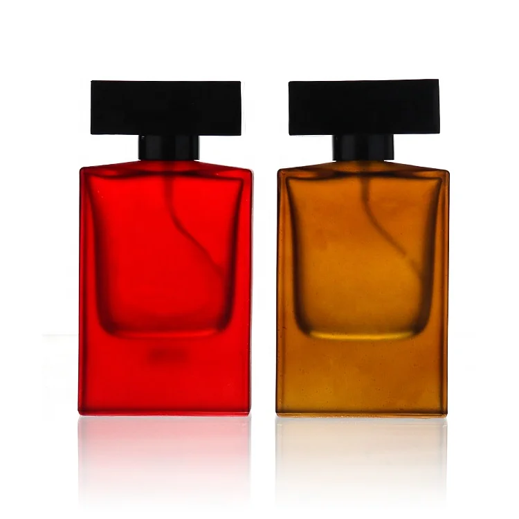 Custom Logo Square 50ml Glass Parfum Perfume Bottle Men Cologne Spray With Black