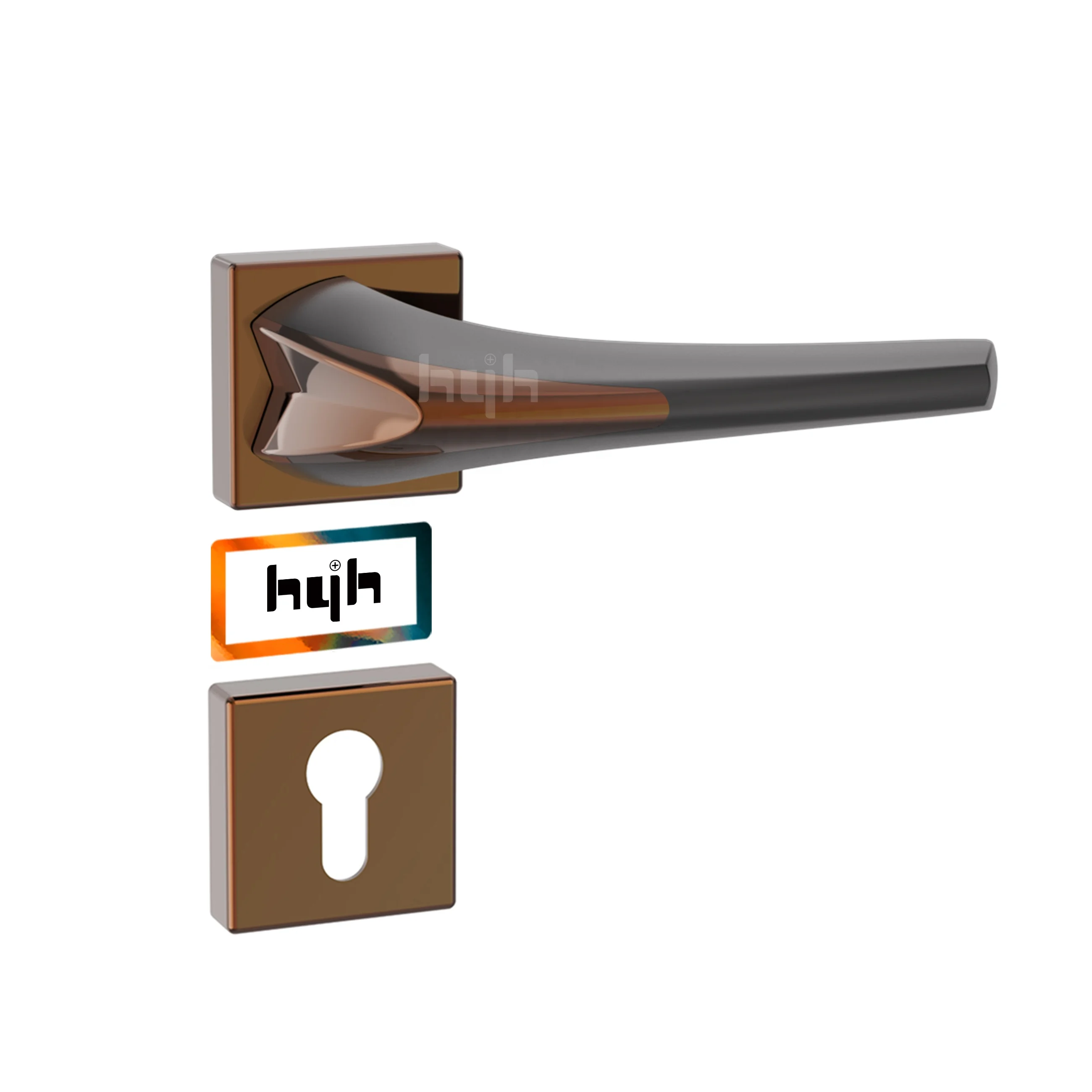 Guangdong-hyh hardware High Quality Hot Sales Household Door Handle On Rose In Italian Style