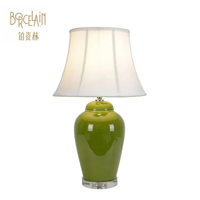 Hand painted modern Christmas gift porcelain concrete red color lamp retro table lamps for trade