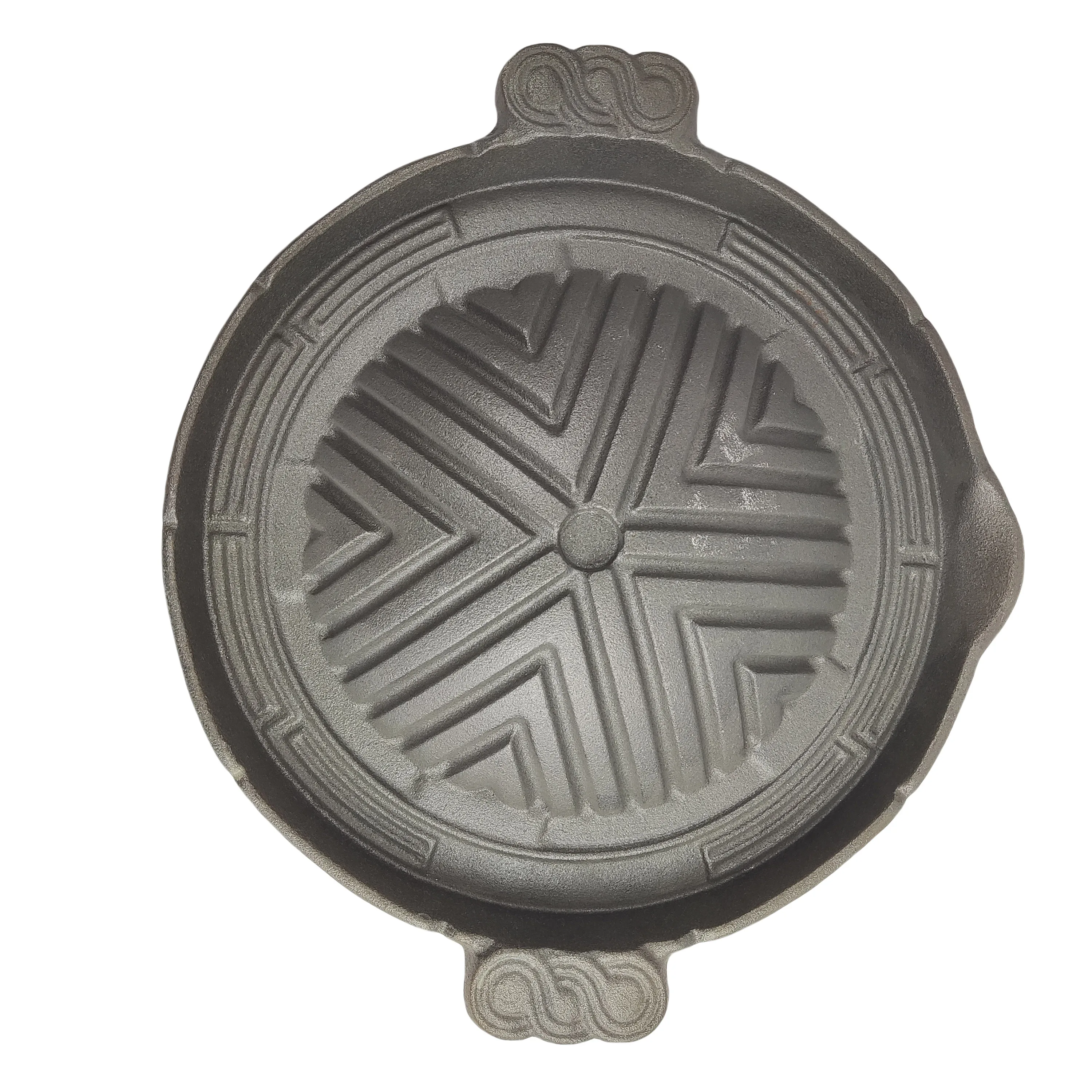 Cast Iron Mookata Thai Korean Bbq Smoke Steak Grill Steak Plate