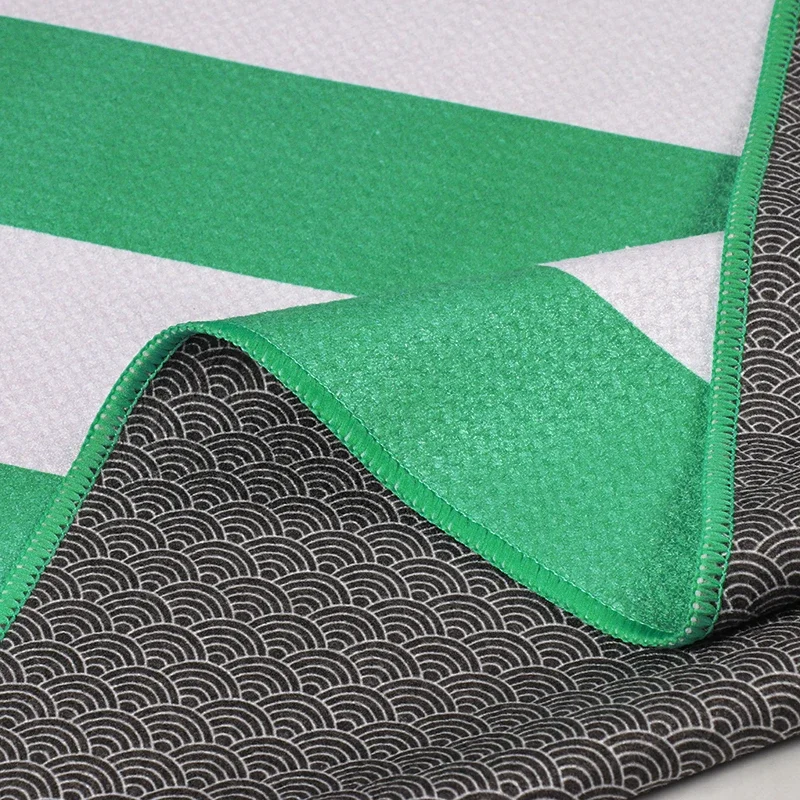 Custom wholesale quick dry waffle woven soft double-sided printed microfiber sports beach towel with carry bag