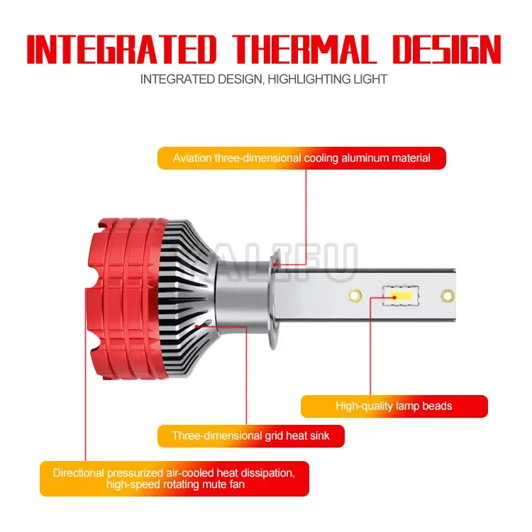 super bright led lamp 24v auto light csp led chips single beam 4600lm 6000k headlight for car
