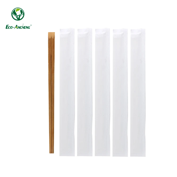 Free Sample Paper All Sleeves Wrapped Carbonization Disposable Bamboo Twin Chopsticks
