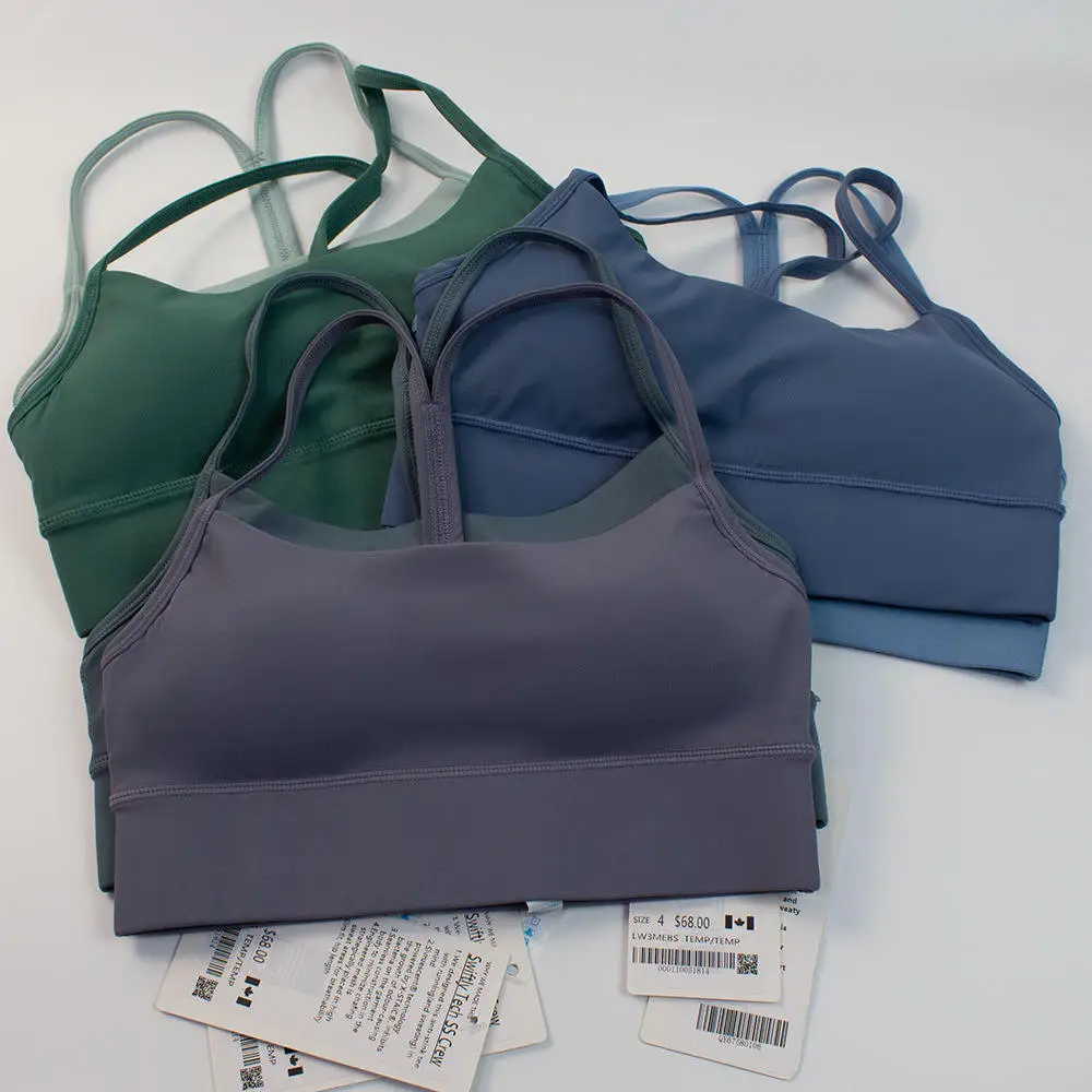 Wholesale high-quality yoga wear mobile y bra lady sports underwear double-sided brush slim waistband beautiful tank top sling