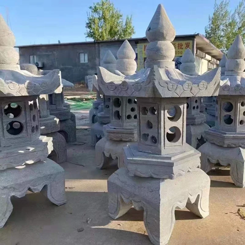 Большие японские фонари из натурального камня пагода гранита для наружного