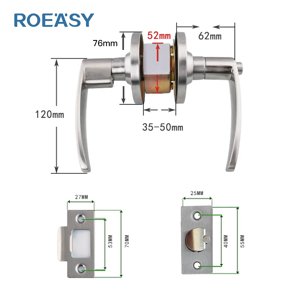 Roeasy industrial door lever handle lock tubular door knob lock keyed entry door lock