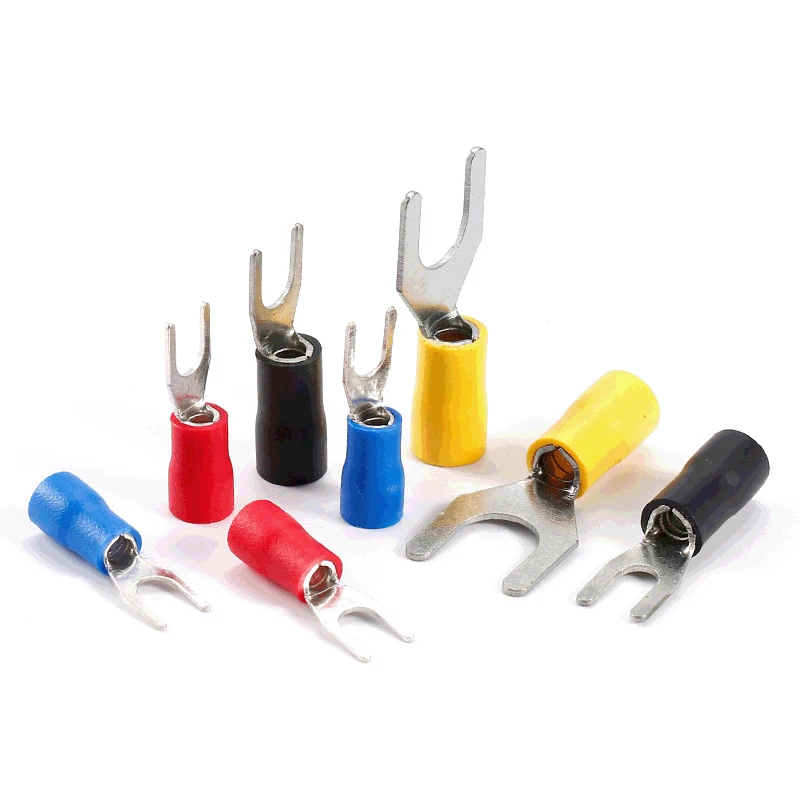 High Quality Insulated Spade Electrical Terminal Type Fork Cold-Press Connector Terminal U Spade Terminals