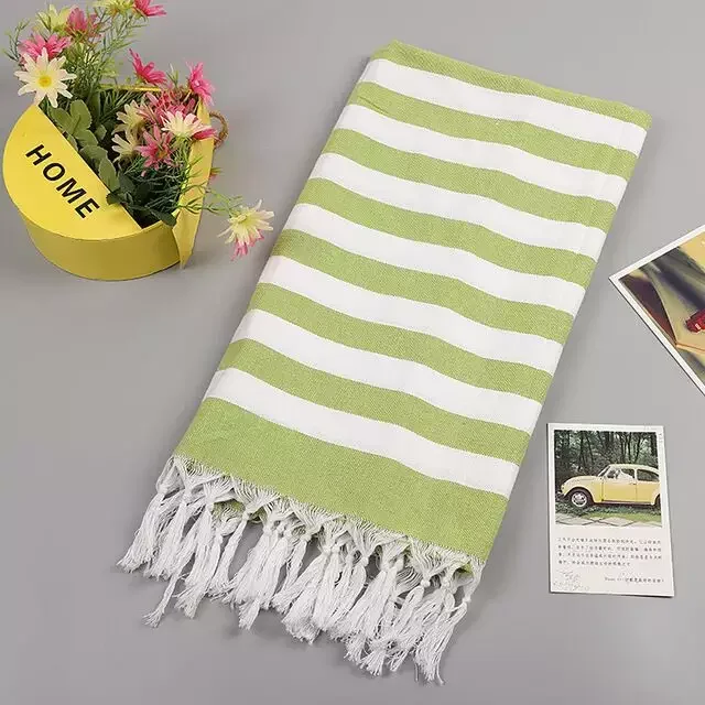Wholesale  Bath Towel Custom Beige Turkish Beach Towel 100% Cotton Turkish Cotton Beach Towels With Tassels