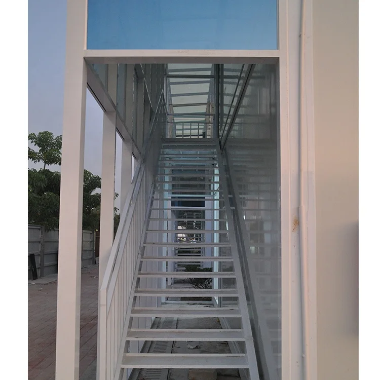 china prefabricated flat container houses design modular 2 story office building with glass wall