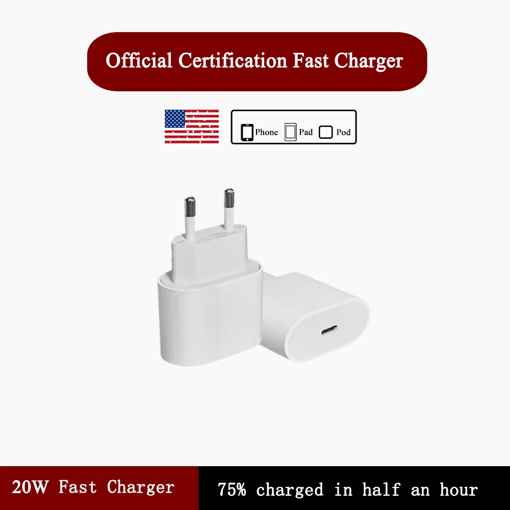 ЕС Plug Type-C PD 20 Вт USB быстрое зарядное устройство высокой мощности мини настенный адаптер питания для оригинальных электронных устройств iPhone