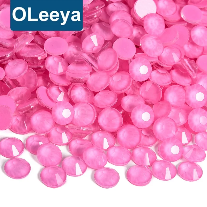 Оптовая продажа от производителя OLeeya розовые стразы холодной фиксации стеклянные кристаллы розовая плоская спинка не горячая фиксация для высоких каблуков