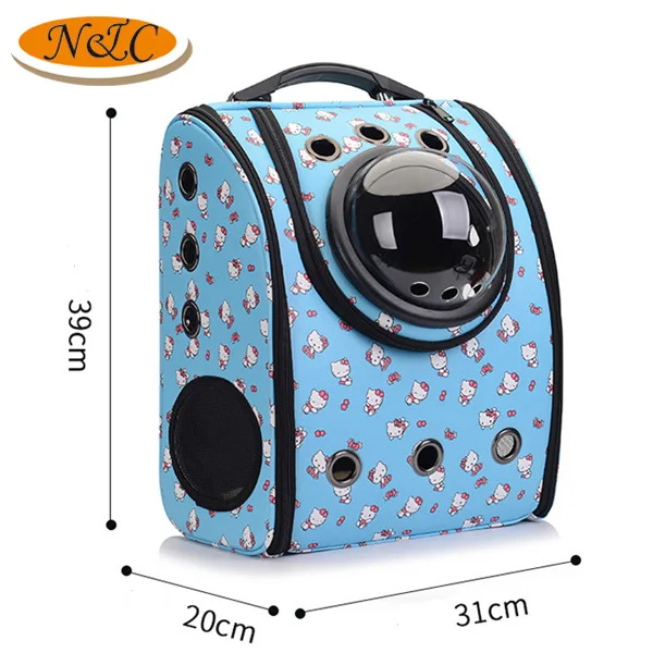 Airline conditioned breathable dog cat backpack space capsule pet carrier bag