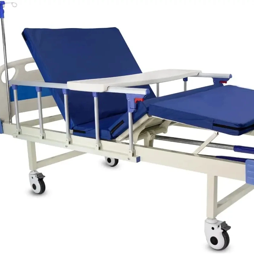 Deluxe Manual Hospital Bed With Table And Mattress