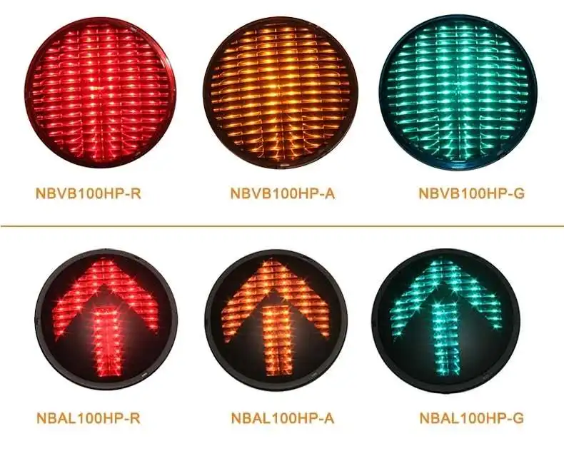 High Flux LED Traffic Lights 100MM Traffic Signal Light Red Amber And Green