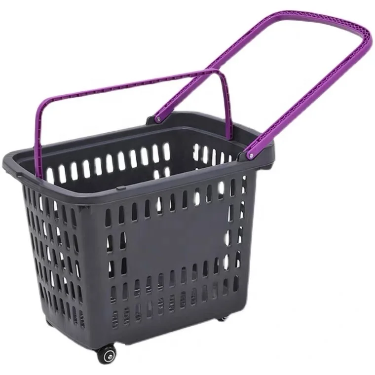 Wholesale Rolling Plastic Shopping Baskets For Retail Stores
