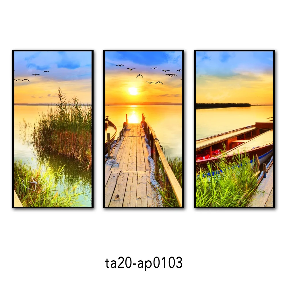 
3 Panel 12x18 inch Semi glossy stretched and framed canvas printing wall art 