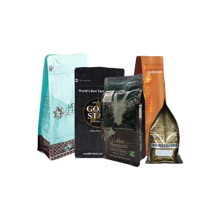 customized flat bottom pouch sealed packaging wholesale supplier matte white printing plastic zipper custom 12 oz coffee bag