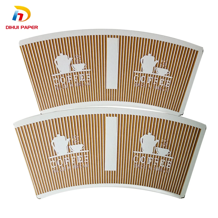 Лидер продаж, 6 унций, 8 унций, 9 унций, 12 унций, 16 унций, волнистый бумажный стаканчик, односторонний или двухсторонний сырье с ПЭ покрытием, печатная высечка