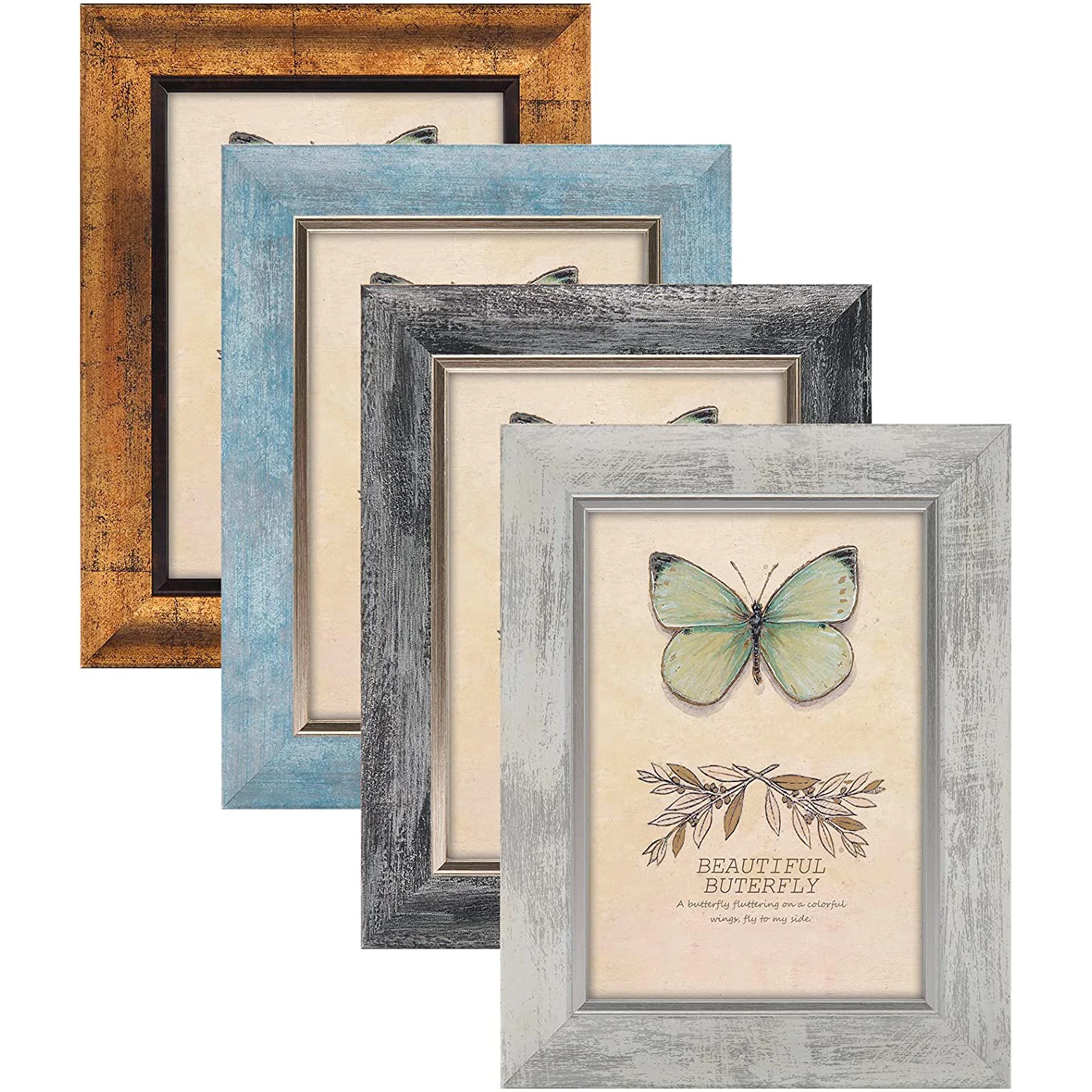 Rustic Style Retro Photo Frame with Tempered Glass Wall Mount and Tabletop Display Family Friends Wedding Gift Retro Photo Frame