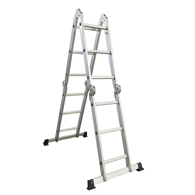 
2021 MARCH EXPO EN 131 Standard 4x3 Multi Purpose Foldable Steps Aluminum Ladder 