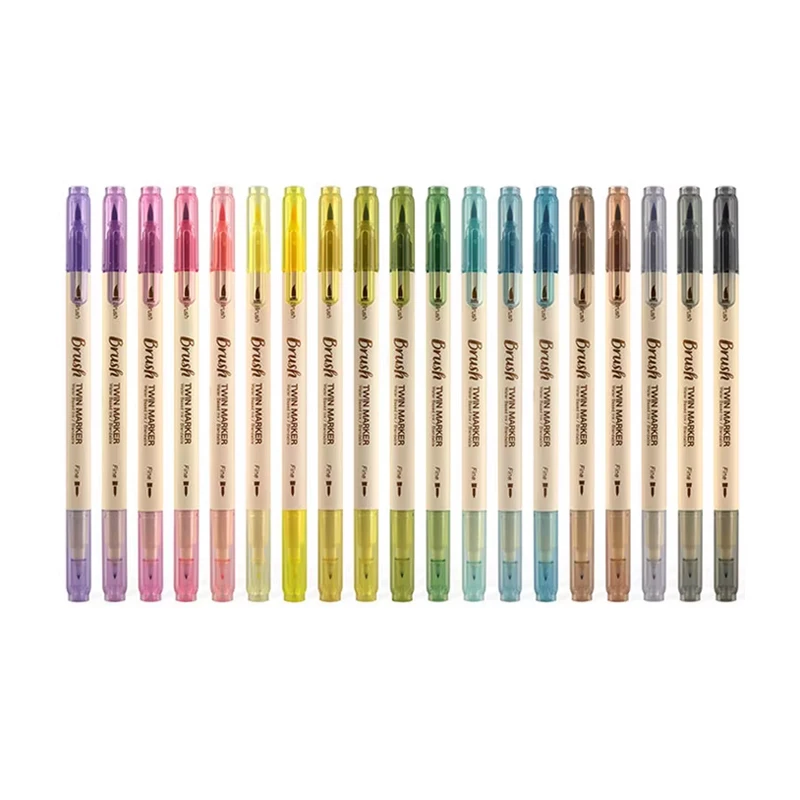 Bview Art Soft Nylon Dual Tip Watercolor Brush Pen for Artist Coloring painting Double-ended marker