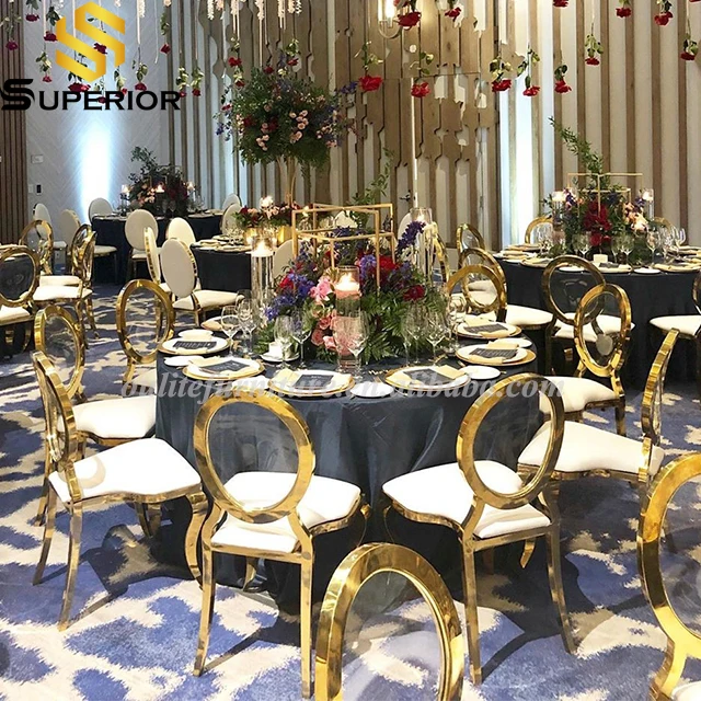 Luxury gold stainless steel wedding acrylic chairs for events wedding party