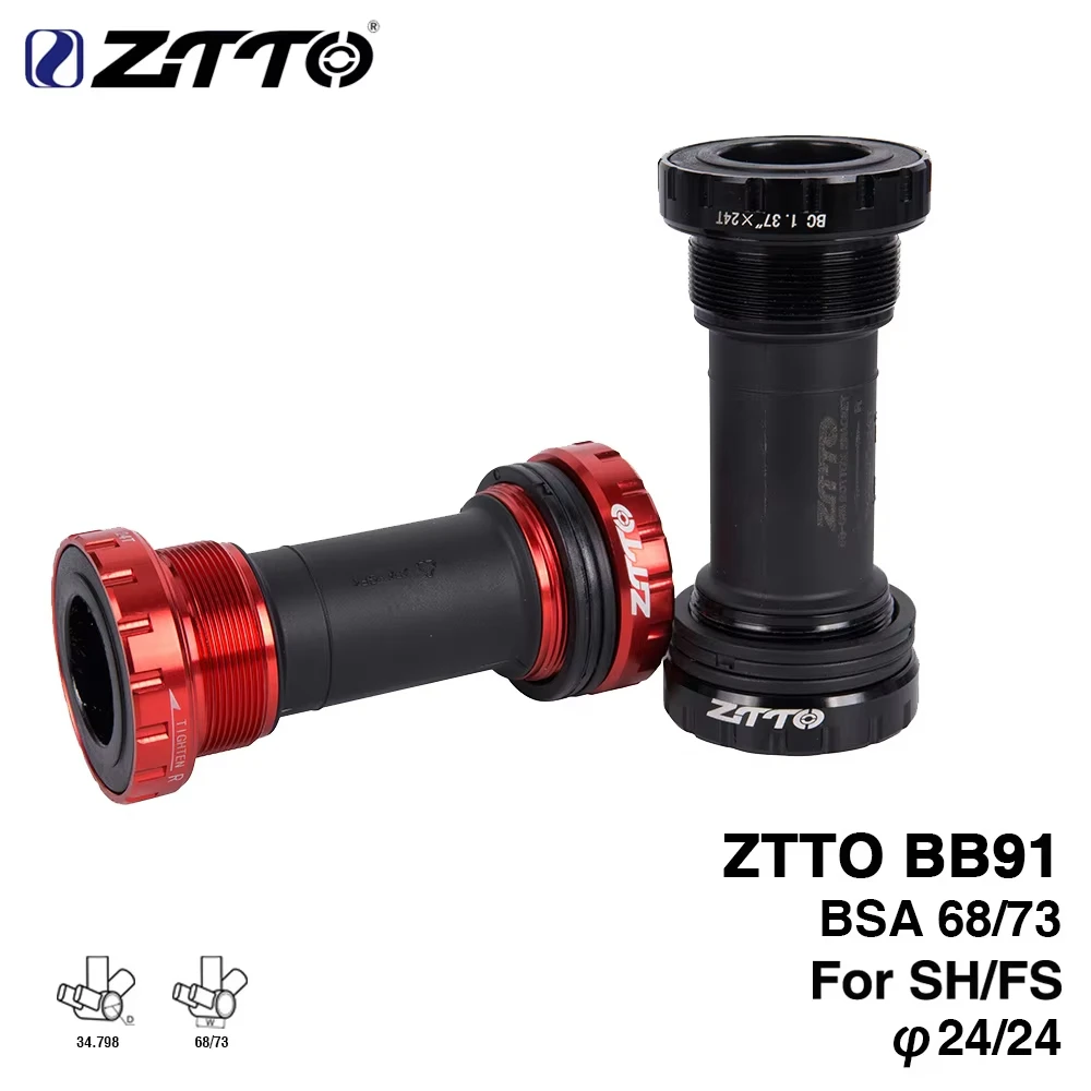 BB91 BSA 68mm 73mm  Mountain Bicycle Sealed Bearing Bottom Bracket Durable MTB Road Bike Thread Kit Cycling Shaft Axis