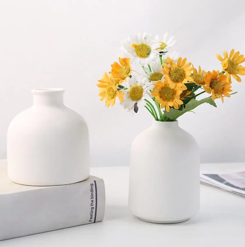2023 best selling nordic minimalist home decor white plain table ceramic vase