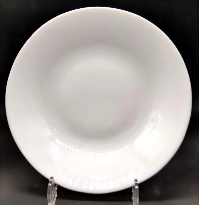 
 Глубокая тарелка для супа, винтовая Резьбовая тарелка, устойчивая к стружкам, плоская белая стеклянная обеденная тарелка, безопасная для микроволновой печи  