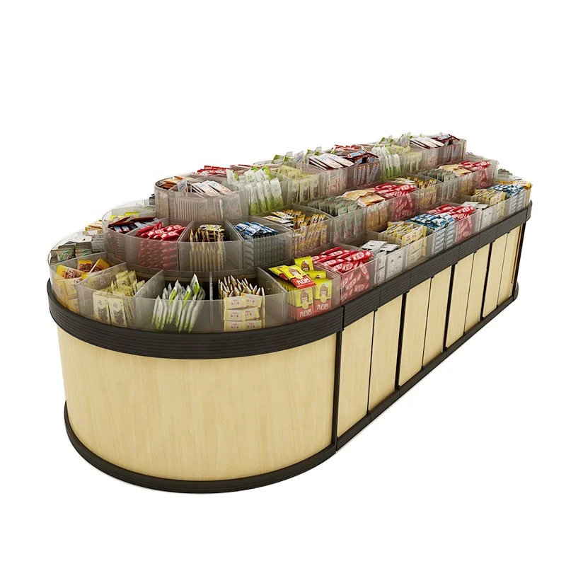 Good quality bakery equipment gondola wood bread display rack