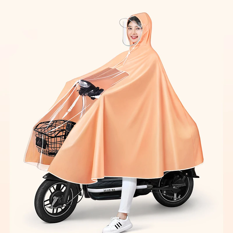 Bicycle Raincoat PVC Electrombile Rainwear Windproof Motorcycle Poncho Waterproof Poncho Lightweight Adult raincoats