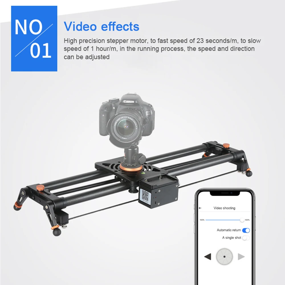 Automatic Round Trip Camera Slider For Shooting Dual Power Supply Dslr Camera Slider Electric Control Video Camera Slider