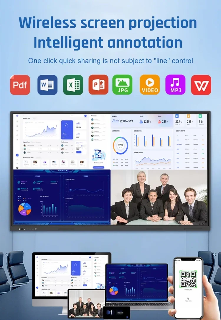 smart vision board 4k Android Ops 65 Inch Interactive Display Smart Board 75 Inch Touch Screen Monitor Interactive Whiteboard