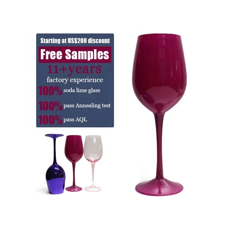 LANGXU luxury Perfect popular Crystal custom Wedding Party red purple Colorful wine Water goblet cup Stemmed champagne glasses
