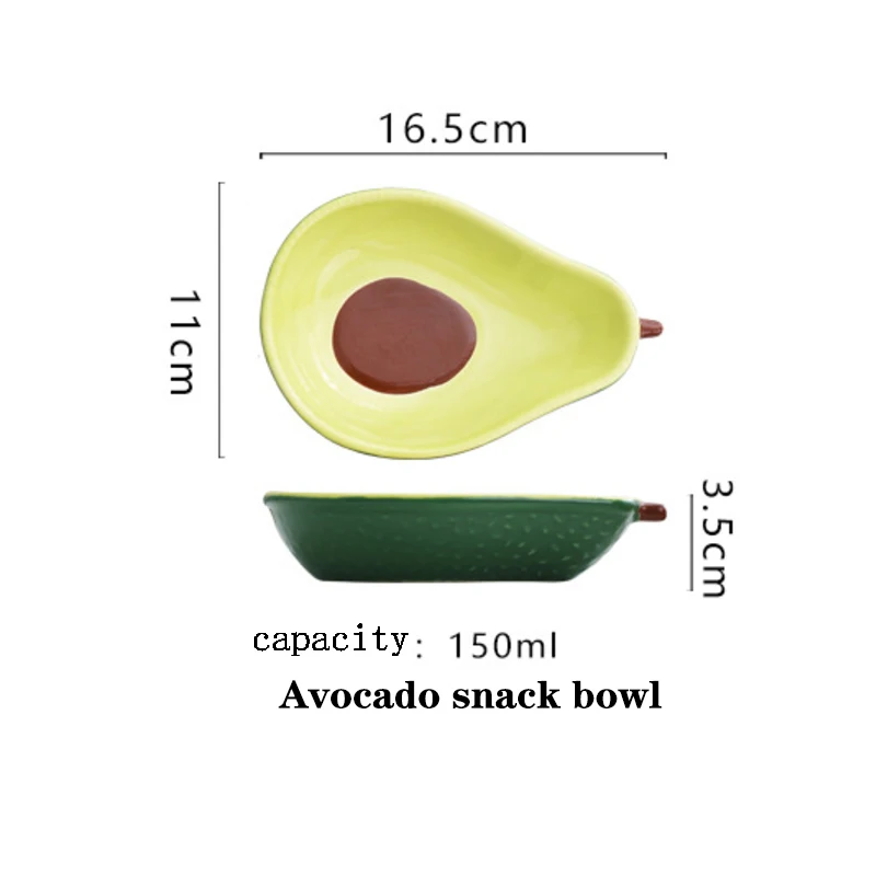 Factory Direct Ceramic Mango Strawberry Grape Avocado Cartoon Fruit Shape Salad Snack Bowl