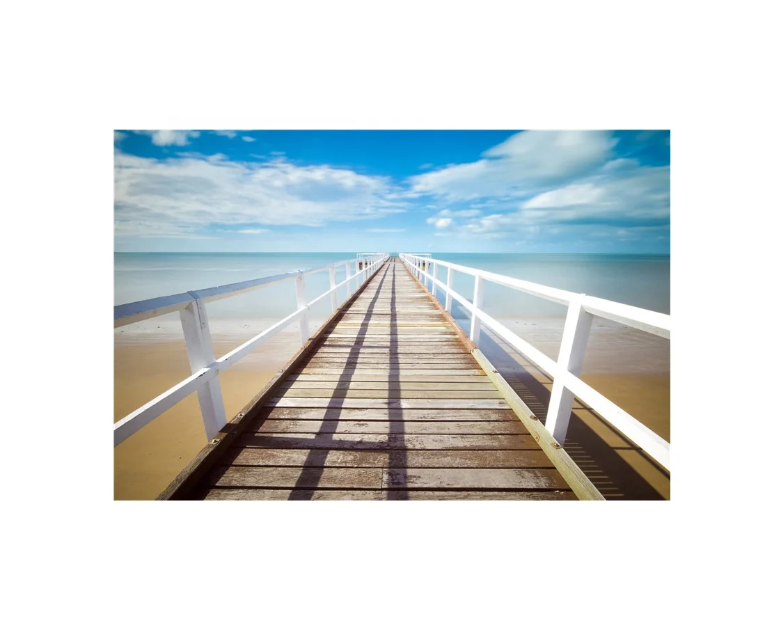 3d Clear Modern Ocean Bridge Picture Decorative Wall Panel Sticker Landscape Painting