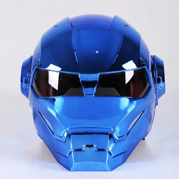 2021 YLM Hot Sale Dismantling and washing Unique Dazzling Iron Man Motorcycle Full  helmet