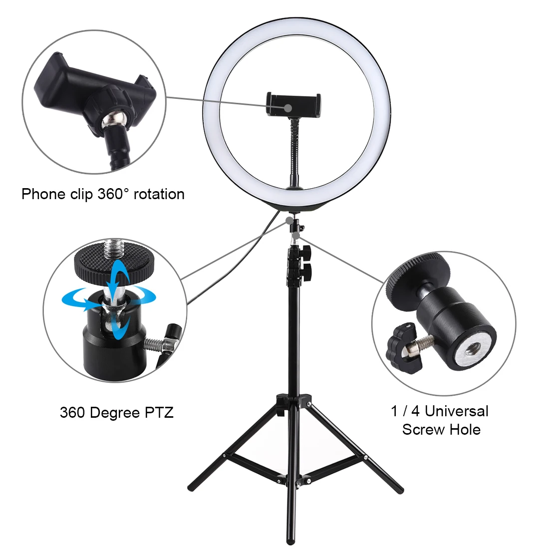 Dimmable Stand Professional Studio Lighting Kit for YouTube Facebook Live Twitch Photography and Beauty Blogging