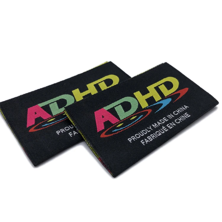 Woven Label Custom Logo Center Fold Garment Tags For Clothing