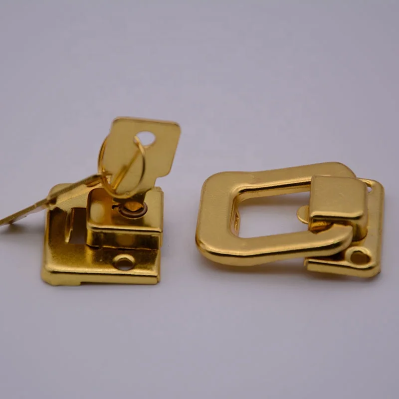 Suitcase hasp latch Antique gold box decorative buckle Luggage square lock Suitcase lock hook hinge
