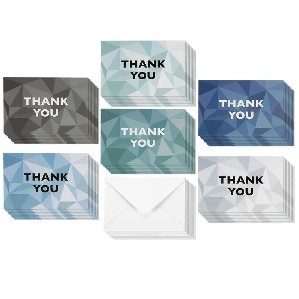 Pack of 48 /24 /12 Greeting Cards Thank you Card Set with Envelope Included Gift Packaging two fold greeting Cards
