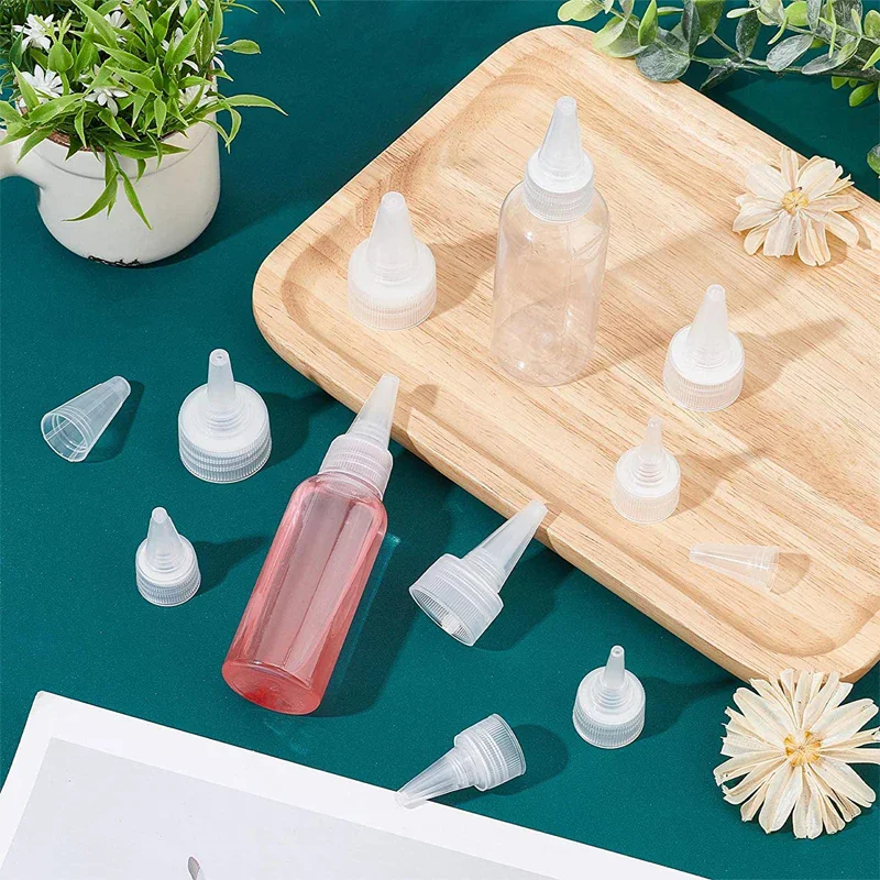 Plastic Squeeze Bottles with Tip Caps for Glue Condiments Paint Oil Resin Baking Arts Crafts Twist Top Applicator Bottles