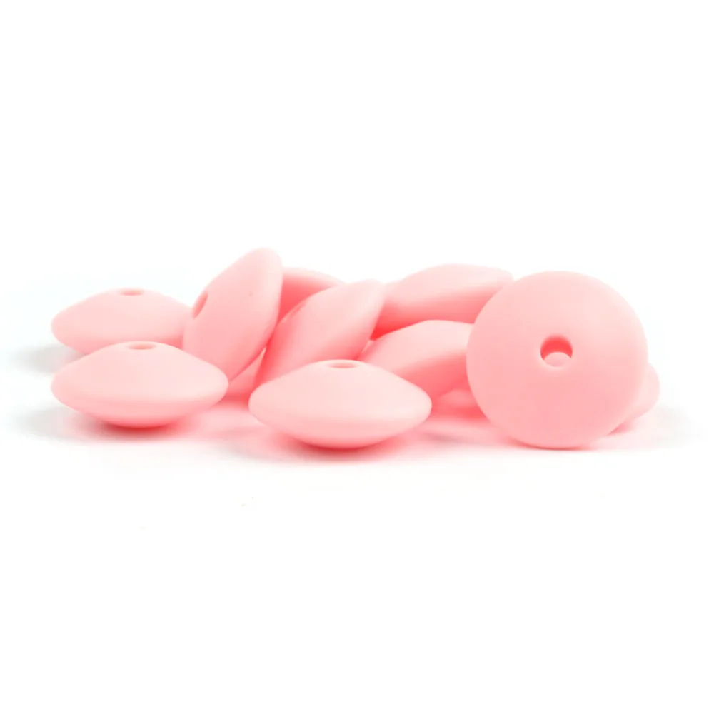 12mm Baby Teether Silicone Flat Lentil Beads for Jewelry