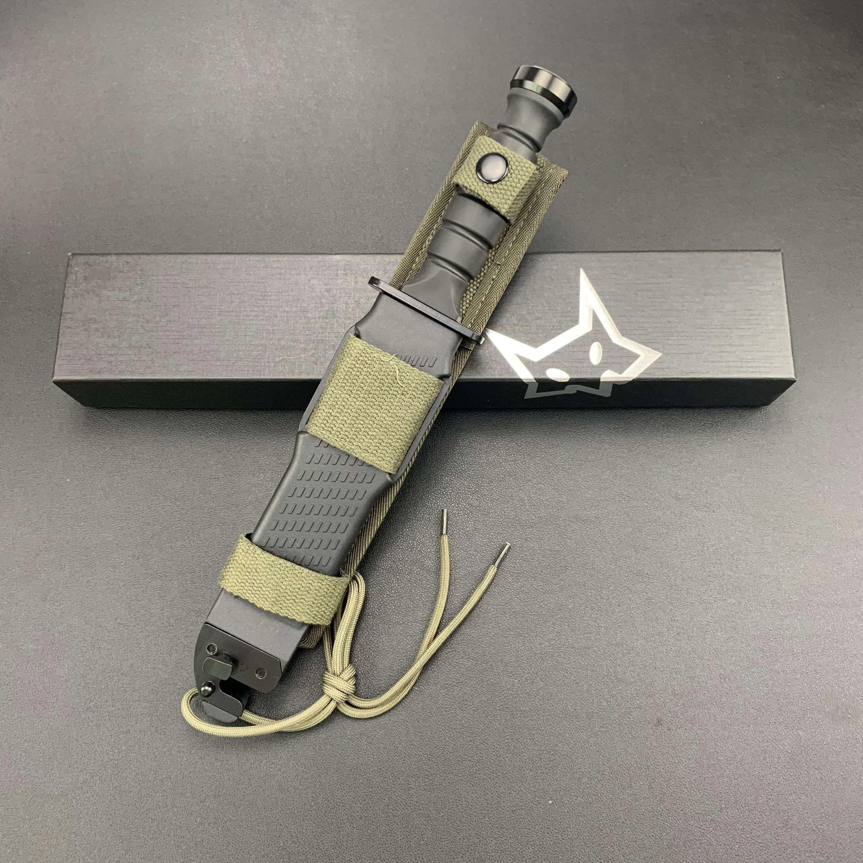 3CR13 нож из нержавеющей стали с фиксированной резиновой пластиковой ручкой промышленный Кемпинг OEM для индивидуального изготовления Fo-x ножи