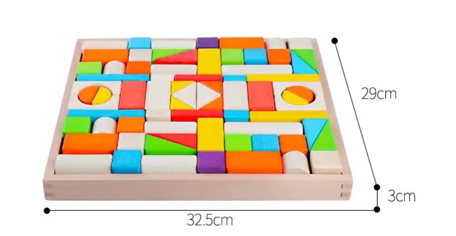 wooden stack game toy intelligent learning stackable colorful blocks