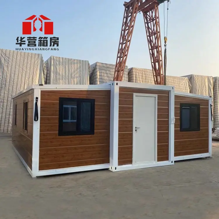Easy Folding 40 Ft 20 Ft Prefab Container Expandable House Light Steel Folding Prefabricated Home Villa with bathroom kitchen