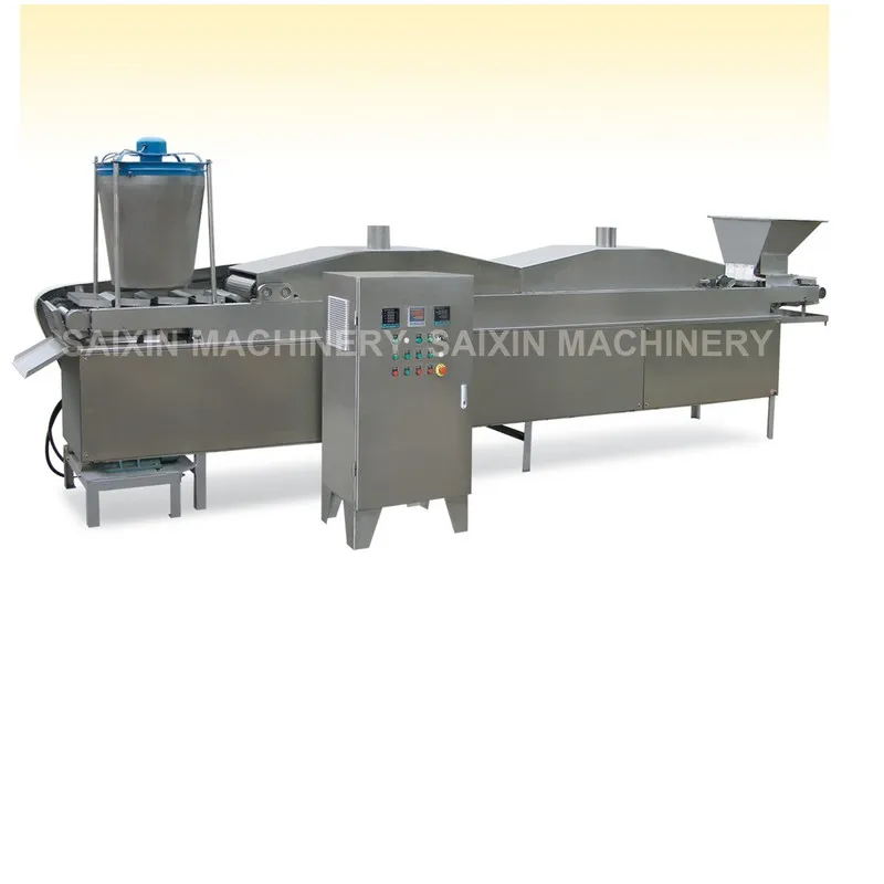Automatic continuous fryer  made by Jinan Saixin  Machinery Co., Ltd hot sale in 2019