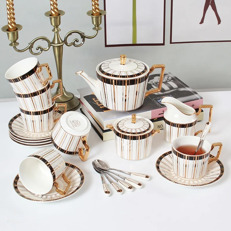 High Quality Tea Cup Sets Bone China Arabic Coffee Cups Luxury Tea Cup Sets Ceramic Drinkware  Teapots And Teacups