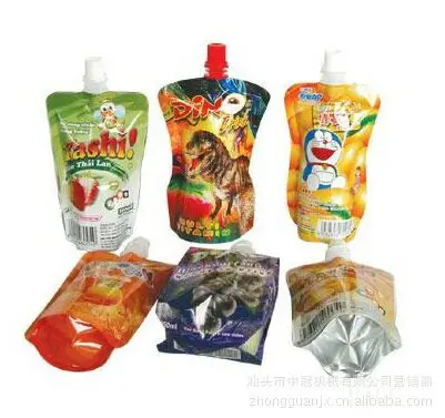Reusable Compostable Sauce Squeeze Bags Food Paste Jam Plastic Packaging Bags Spout Pouch for Sushi Sashimi Mayonnaise
